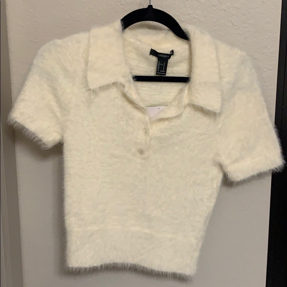 Ivory Short Sleeve Sweater Top